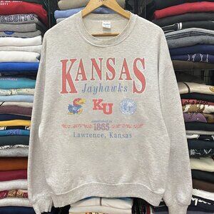 Vintage Kansas Jayhawks Sweatshirt, Retro University of Kansas Mens Womens Shirt